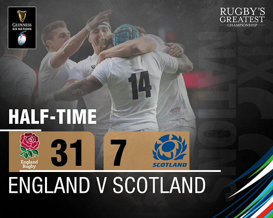 England v Scotland HT Six Nations 2019